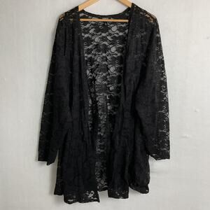 Torrid Black Lace Fit Flare Kimono Cover Up Size 4